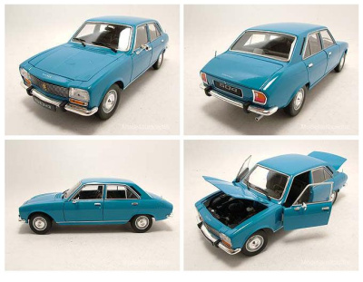 Peugeot 504 1975 blau, Modellauto 1:18 / Welly