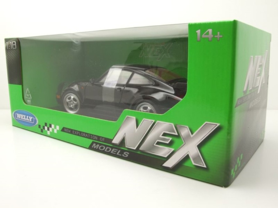Modellauto Porsche 911 (964) Turbo schwarz 1:18 Welly bei 