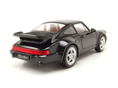 Porsche 911 (964) Turbo schwarz Modellauto 1:18 Welly