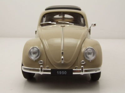VW Käfer Brezelkäfer 1950 creme Modellauto 1:18 Welly
