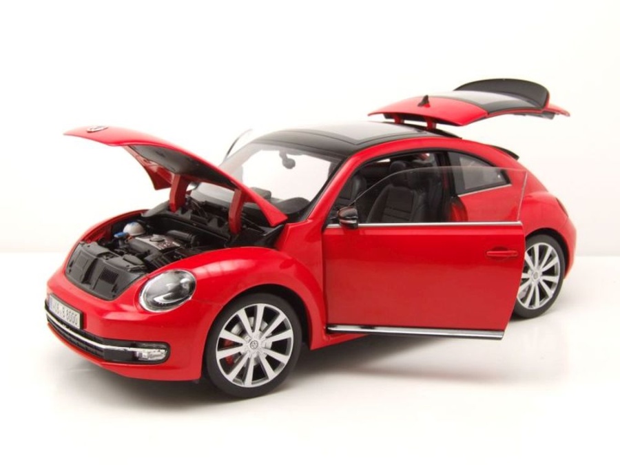 Welly VW Käfer Modellauto – Rot, 1/34-1/39 Maßstab, Metall, Mit öffnenden Türen
