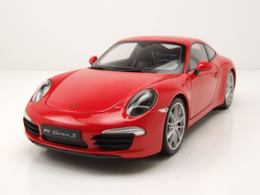 Porsche 911 (991) Carrera S Rouge - 1/18 Welly - Miniature De Collection