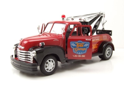 Chevrolet Tow Truck Abschlepper 1953 rot Modellauto 1:24 Welly