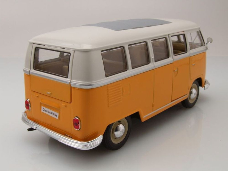 VW T1 Bus, rot/Weiss, 1962, Modellauto, Fertigmodell, Welly 1:24