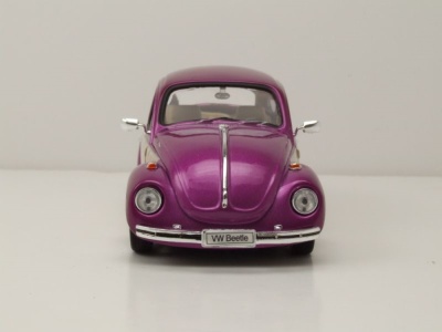VW Käfer Tuning 1969 lila metallic creme Modellauto 1:24 Welly