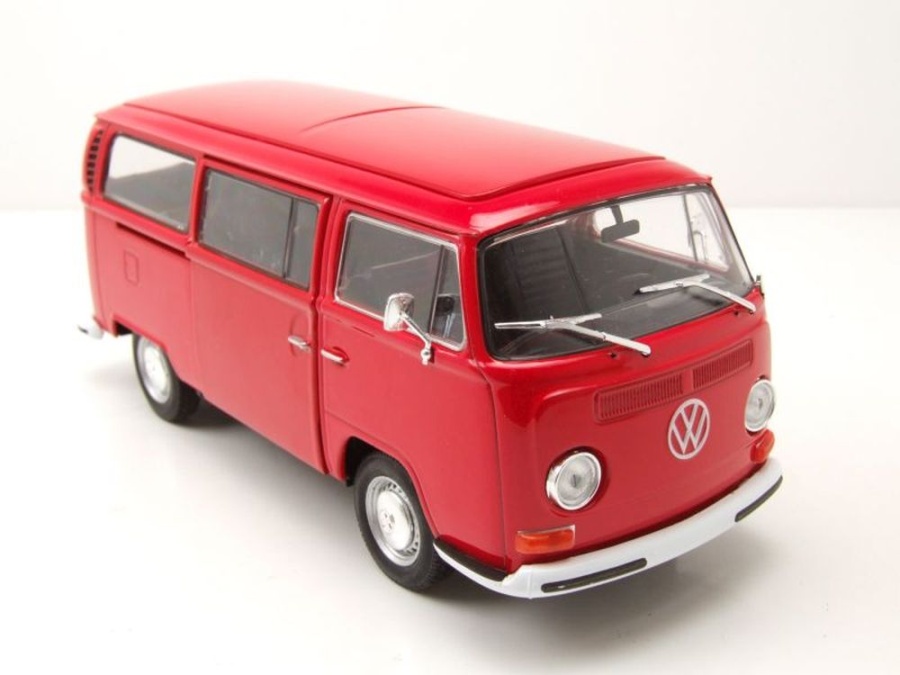 Volkswagen Bus T2 1972, czerwony - döküm modeli - Welly 22472a