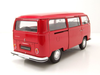 VW T2 Bus 1972 rot Modellauto 1:24 Welly
