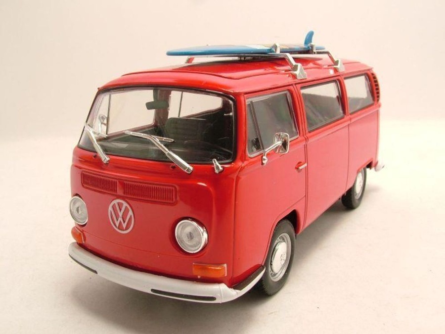 Welly 22472GP – Auto In Miniatura 1/24 1972 VW Bus T2 Polizia, Modello Da Collezione In Metallo