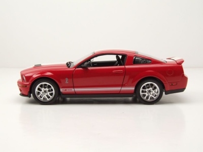 Ford Shelby Mustang GT 500 2007 rot weiß Modellauto 1:24 Welly