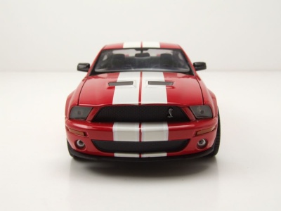 Ford Shelby Mustang GT 500 2007 rot weiß Modellauto 1:24 Welly