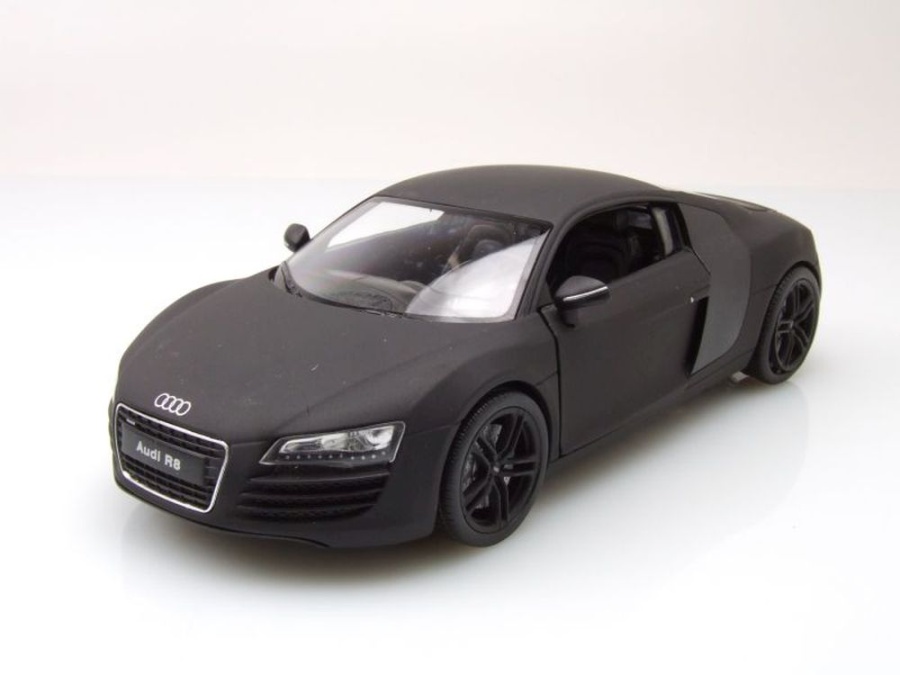 Audi R8 2009 matt schwarz Modellauto 1:24 Welly