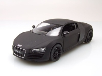 Audi R8 2009 matt schwarz Modellauto 1:24 Welly