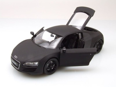 Audi R8 2009 matt schwarz Modellauto 1:24 Welly