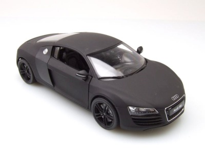 Audi R8 2009 matt schwarz Modellauto 1:24 Welly