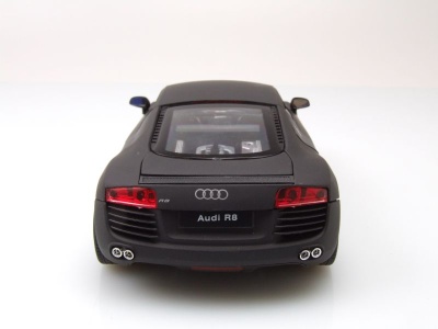 Audi R8 2009 matt schwarz Modellauto 1:24 Welly