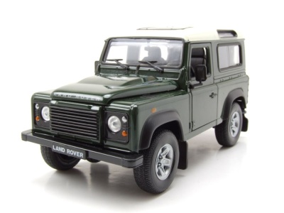 Land Rover Defender dunkelgrün weiß Modellauto 1:24 Welly