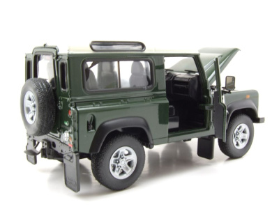 Land Rover Defender dunkelgrün weiß Modellauto 1:24 Welly