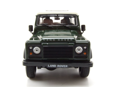 Land Rover Defender dunkelgrün weiß Modellauto 1:24 Welly