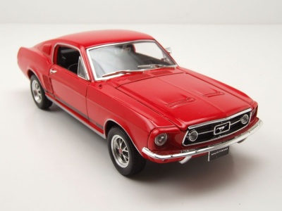Ford Mustang GT Fastback 1967 rot Modellauto 1:24 Welly