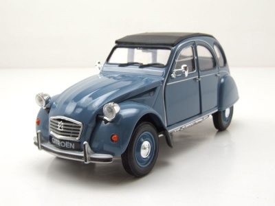 Citroen 2CV Ente 1982 blau Modellauto 1:24 Welly