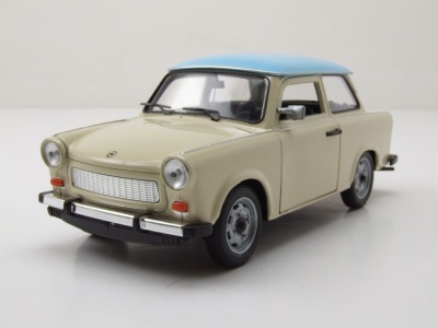 Trabant 601 Trabbi beige blau Modellauto 1:24 Welly