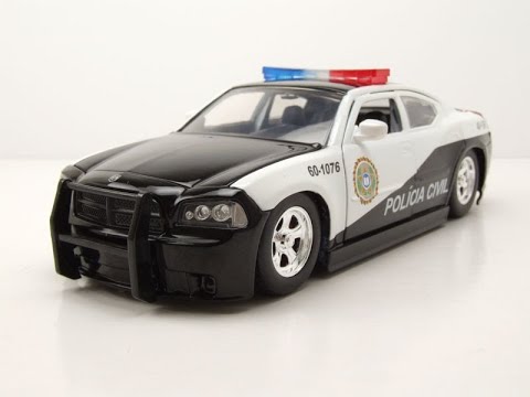 Video: Dodge Charger Police 2006 weiß schwarz Fast & Furious Modellauto 1:24 Jada Toys