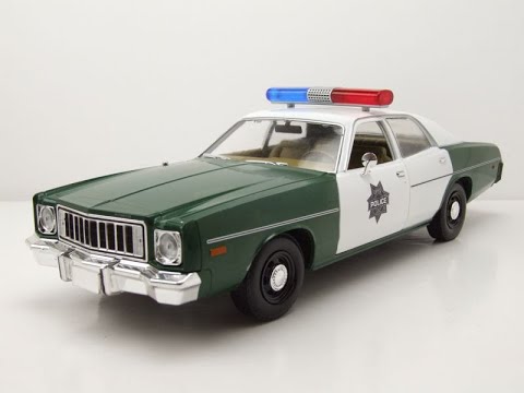 Video: Plymouth Fury 1975 grün weiß Capitol City Police Modellauto 1:18 Greenlight Collectibles