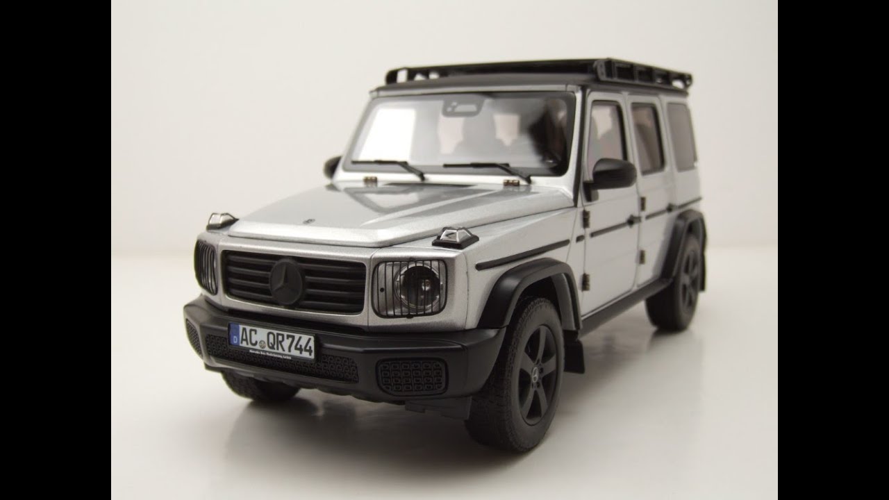 Modellauto Mercedes G-Klasse G-Modell 2024 silber schwarz 1:18