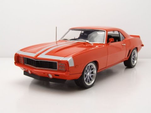 Video: Chevrolet Camaro Restomod 1969 orange Modellauto 1:18 Acme