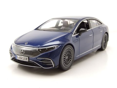 Video: Mercedes EQ EQS Sedan 2022 blau metallic Modellauto 1:24 Maisto